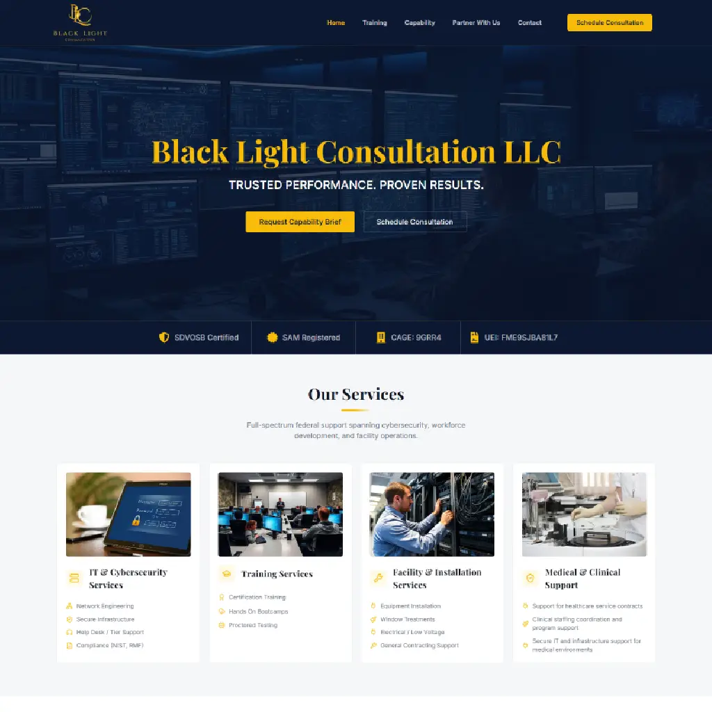 Cybersecurity & Consulting Website