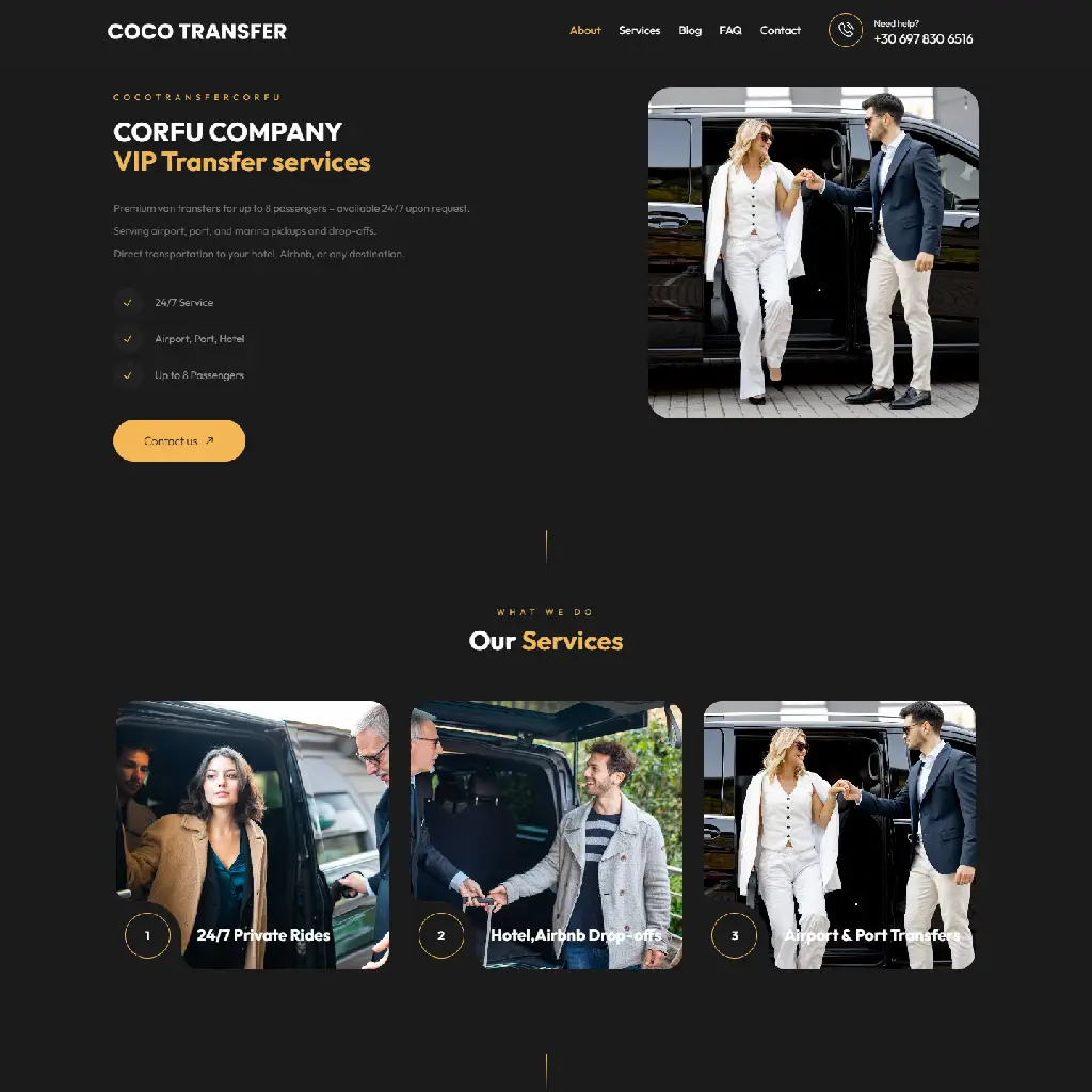 Transfer services Website